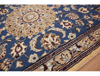 Persian carpet Nain Oriental carpet 130x87 cm Blau