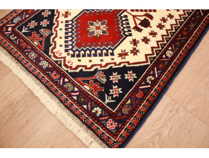 Perserteppich Yalameh Nomadenteppich 96x59 cm Beige