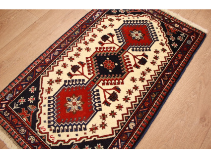 Persian carpet  Yalameh pure wool 96x59 cm Beige