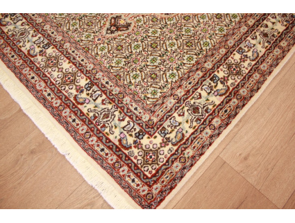 Perser Teppich Moud mit Seide 143x93 cm Beige