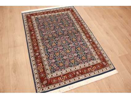 Persian carpet Moud with silk 144x99 cm Blue