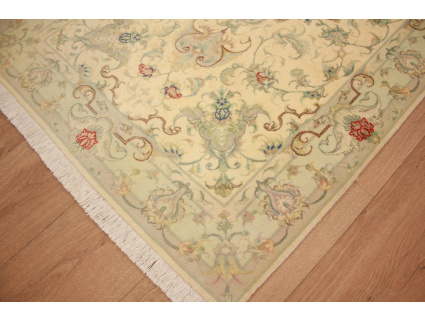 Persian carpet Tabriz virgin wool with silk 408x89 cm Runner