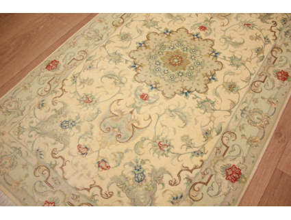 Persian carpet Tabriz virgin wool with silk 408x89 cm Runner