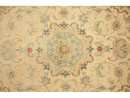 Persian carpet Tabriz virgin wool with silk 408x89 cm Runner