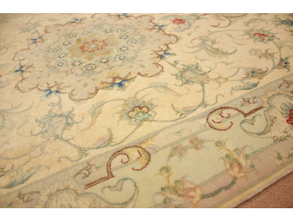 Persian carpet Tabriz virgin wool with silk 408x89 cm Runner