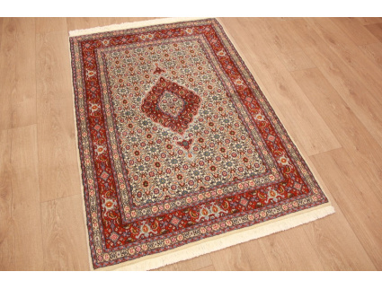 Persian carpet Moud with silk 145x92 cm Beige