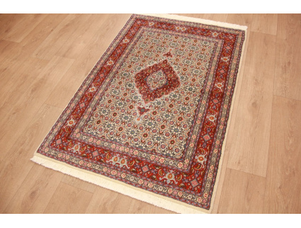 Persian carpet Moud with silk 145x92 cm Beige