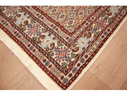 Perser Teppich Moud mit Seide 144x91 cm Beige