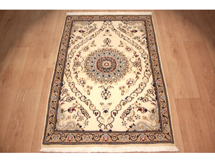 Perserteppich Nain Wolle und Seide 127x88  cm Beige