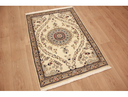 Perserteppich Nain Wolle und Seide 127x88  cm Beige