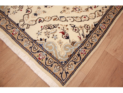 Perserteppich Nain Wolle und Seide 127x88  cm Beige