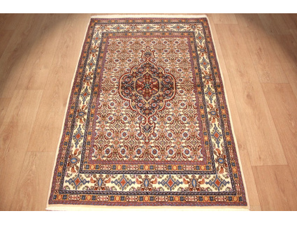 Persian carpet Moud with silk 147x97 cm Beige