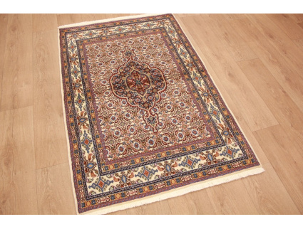 Persian carpet Moud with silk 147x97 cm Beige