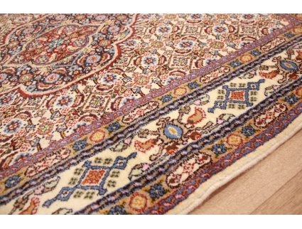 Persian carpet Moud with silk 147x97 cm Beige