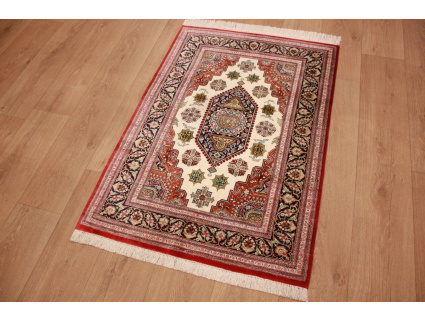 Persian carpet Ghom pure silk rug 119x80 cm