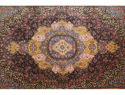 Exclusive Persian carpet Qum pure Silk 197x138 cm