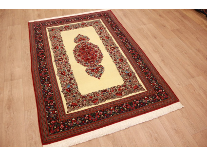 Persian carpet Ghom virgin wool 202x140 cm Beige