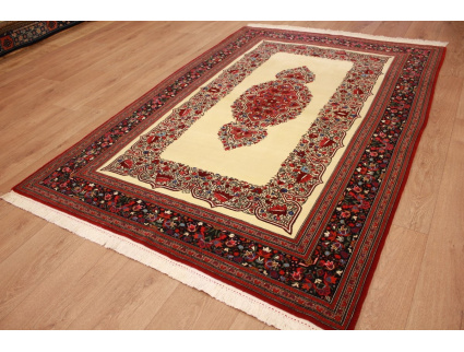 Persian carpet Ghom virgin wool 202x140 cm Beige