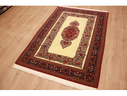 Persian carpet Ghom virgin wool 202x140 cm Beige