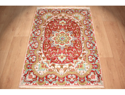 Persian carpet  Gom  pure silk rug 115x83 cm