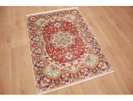 Persian carpet  Gom  pure silk rug 115x83 cm