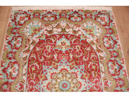 Persian carpet  Gom  pure silk rug 115x83 cm