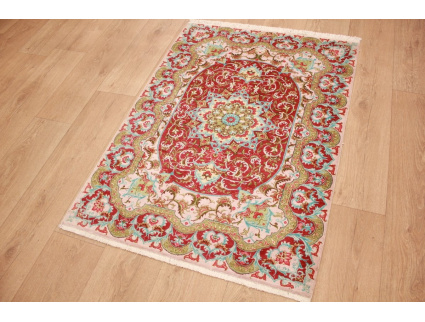 Persian carpet  Gom  pure silk rug 115x83 cm