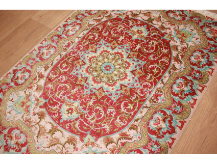 Persian carpet  Gom  pure silk rug 115x83 cm