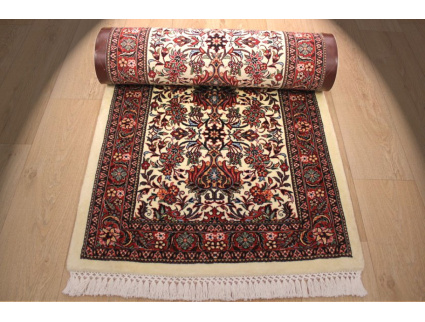 Persian carpet "Bidjar" very fine with Silk 291x78 cm Beige