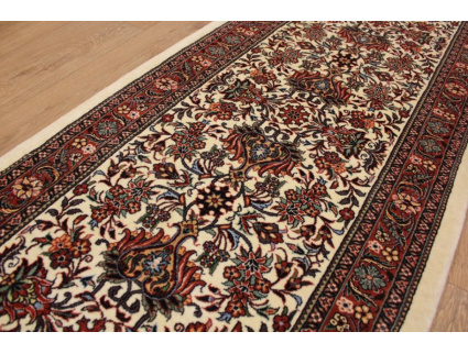 Persian carpet "Bidjar" very fine with Silk 291x78 cm Beige