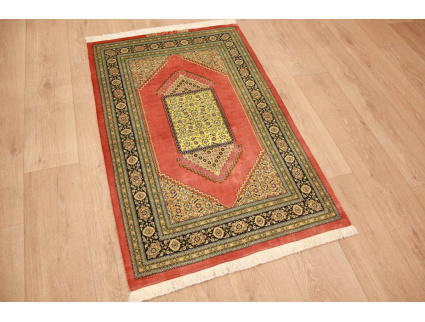 Persian carpet  Gom  pure silk rug 122x79 cm