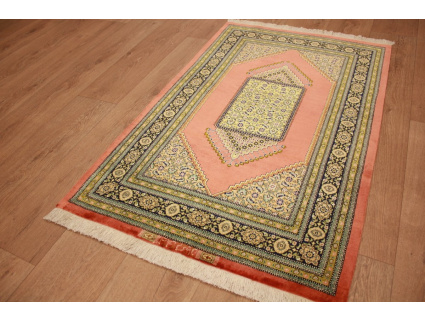 Persian carpet  Gom  pure silk rug 122x79 cm