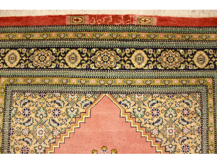 Persian carpet  Gom  pure silk rug 122x79 cm