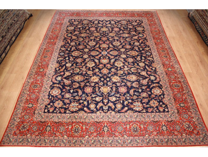 Old Persian carpet Kashan 392x295 cm Blue