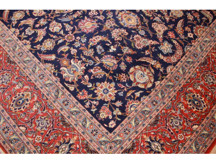 Old Persian carpet Kashan 392x295 cm Blue