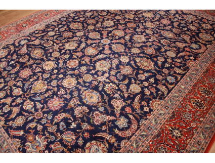 Old Persian carpet Kashan 392x295 cm Blue