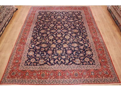 Old Persian carpet Kashan 392x295 cm Blue