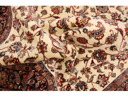 Persian carpet Mashhad with silk 297x198 cm Beige