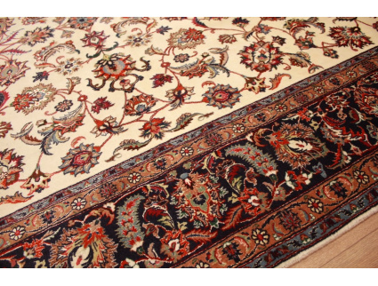 Persian carpet Mashhad with silk 297x198 cm Beige