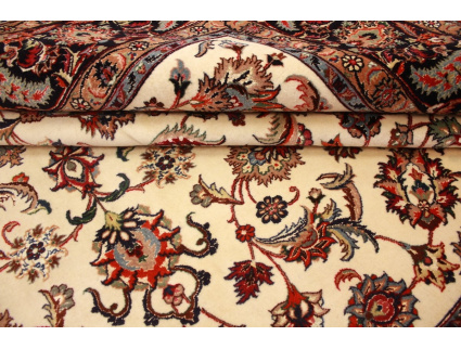 Persian carpet Mashhad with silk 297x198 cm Beige