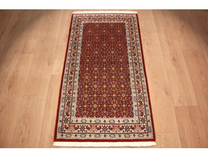 Persian carpet Moud virgin wool & Silk 136x73 cm Beige Runner