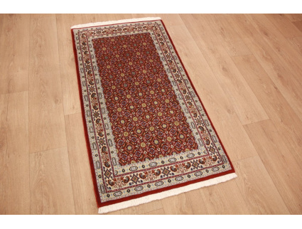 Persian carpet Moud virgin wool & Silk 136x73 cm Beige Runner