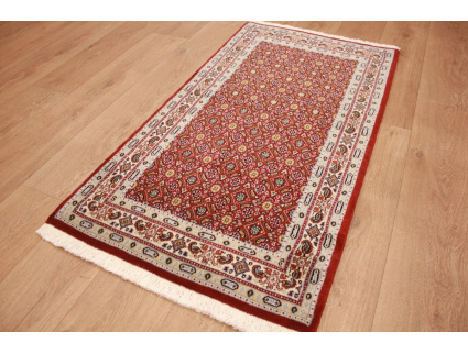 Persian carpet Moud virgin wool & Silk 136x73 cm Beige Runner