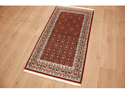 Persian carpet Moud virgin wool & Silk 136x73 cm Beige Runner