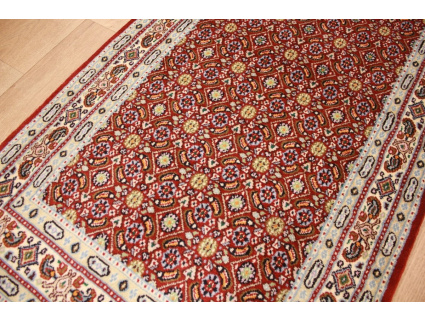 Persian carpet Moud virgin wool & Silk 136x73 cm Beige Runner