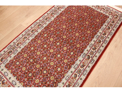 Persian carpet Moud virgin wool & Silk 136x73 cm Beige Runner