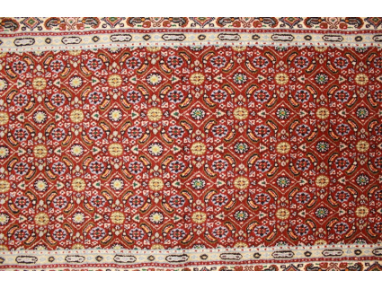 Persian carpet Moud virgin wool & Silk 136x73 cm Beige Runner