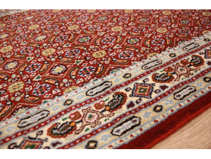 Persian carpet Moud virgin wool & Silk 136x73 cm Beige Runner