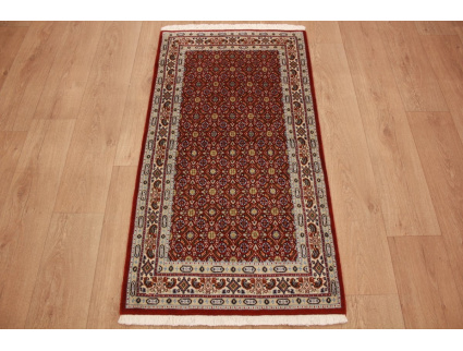 Persian carpet Moud virgin wool & Silk 136x73 cm Beige Runner