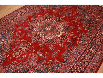 Perser Teppich Maschad Wollteppich 336x257 cm Rot